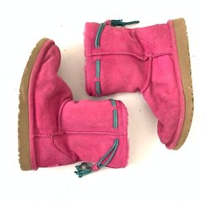 Girls Back Tassel Pink Sheepskin Ugg Boots 2